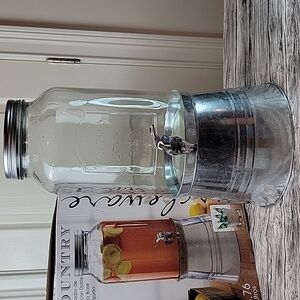 Country Glass Beverage Dispenser with Galvanized Base 1.5gal
